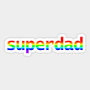 Rainbow Colored Superdad Typography for Dad on Fathers Day Sticker